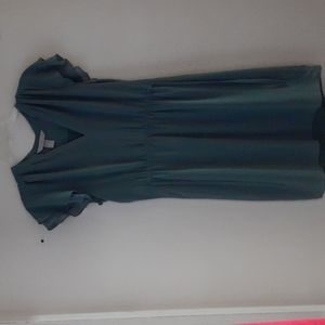 H&M Short green dress, airy material, short ruffle sleeve